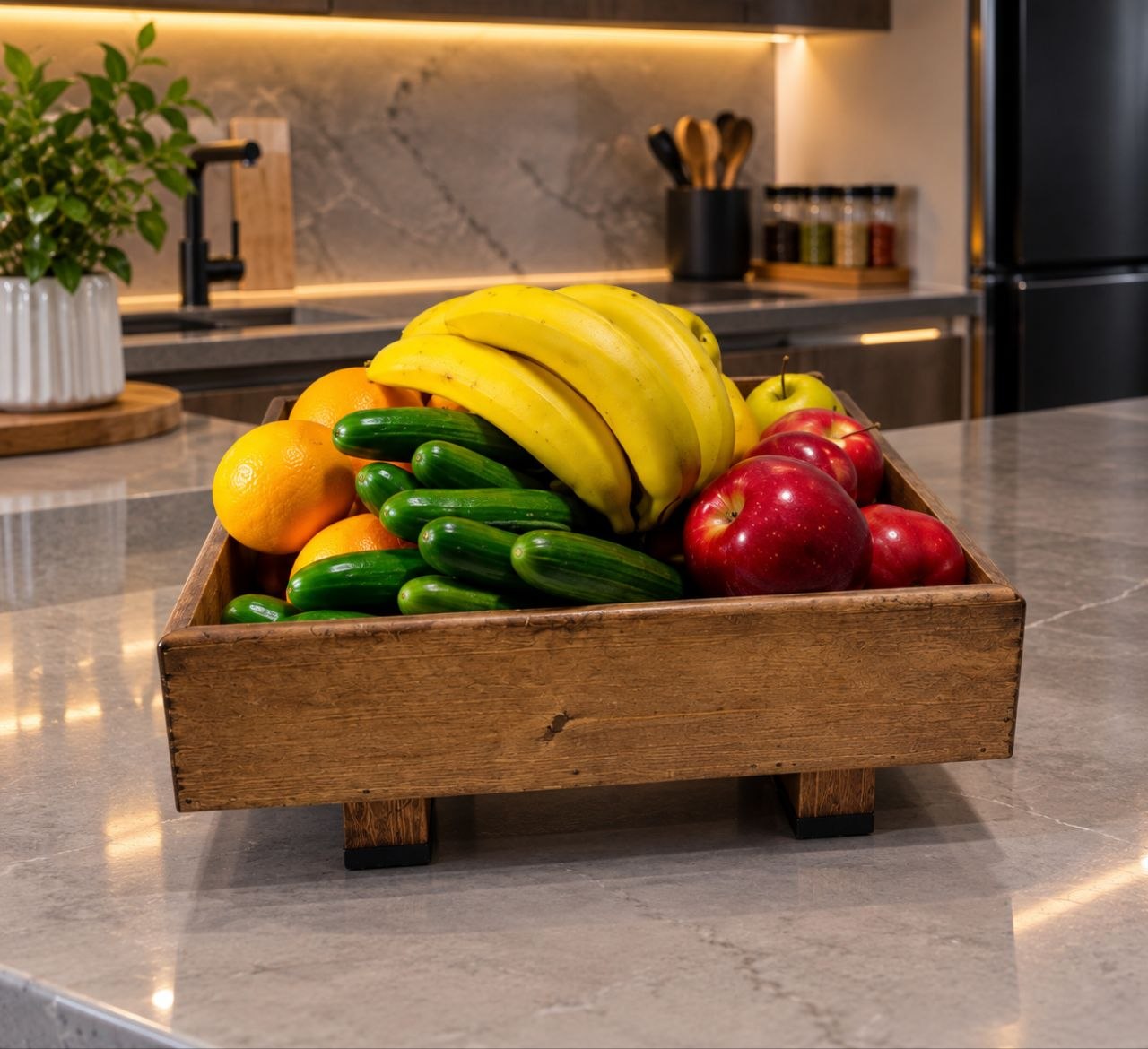 میوه خوری چوبی طرح باکس کد 13